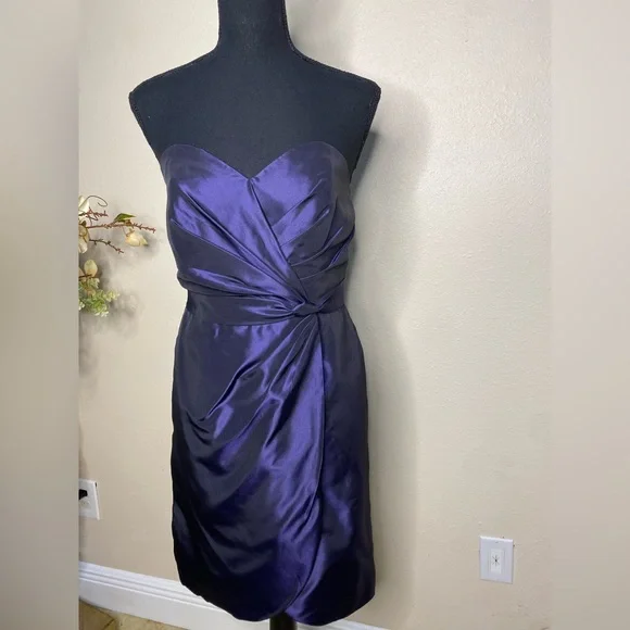 Alfred Angelo Deep Purple Strapless Gown Size 6 - Picture 3 of 4